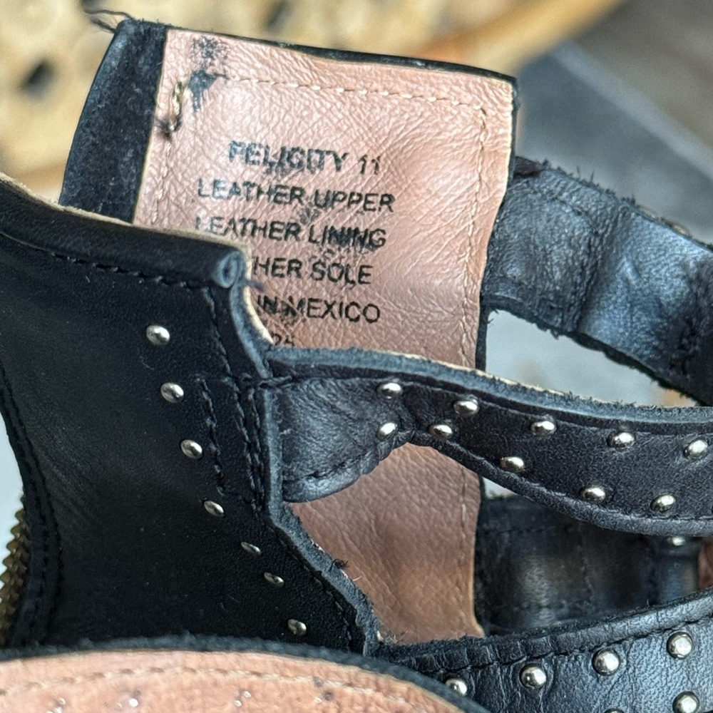 FREEBIRD distressed western country style Black Leather Buckle Ankle Boots - Picture 10 of 13